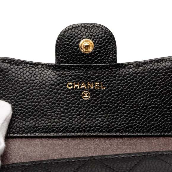 CHANEL Black Caviar Leather Logo Wallet - Picture 6 of 8